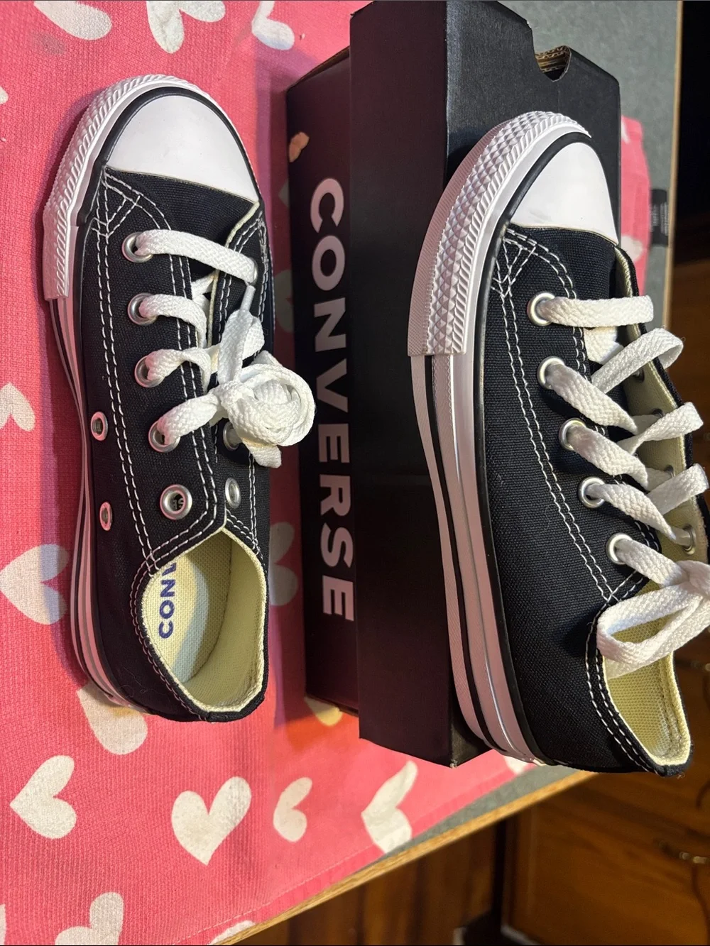 Converse Kids Black and White Low Top Canvas Sneakers